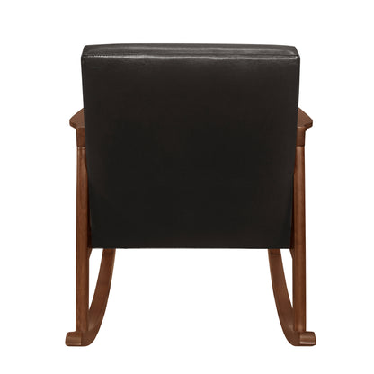 Homelegance Auden Rocking Chair Dark Brown Faux Leather 1049DB-1