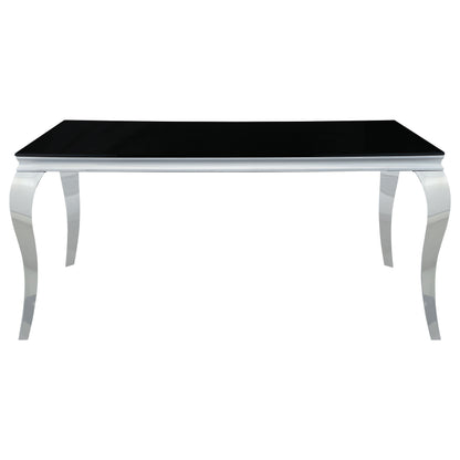Carone 5-piece 61" Rectangular Black Glass Dining Set Grey