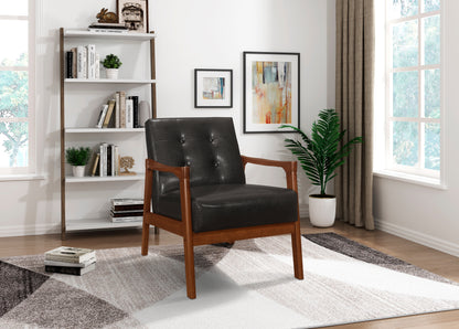 Homelegance Alby Accent Chair Dark Brown Faux Leather 1050DB-1