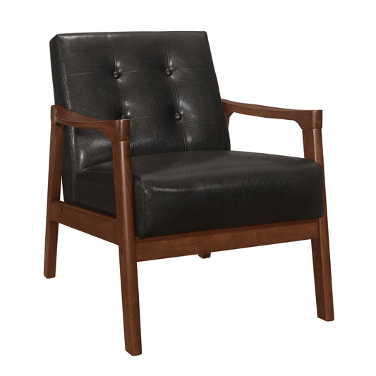 Homelegance Alby Accent Chair Dark Brown Faux Leather 1050DB-1