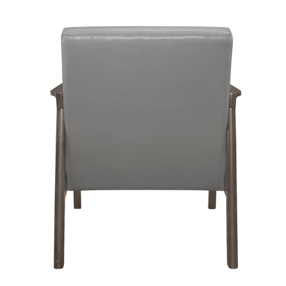 Homelegance Alby Accent Chair in Light Gray Faux Leather 1050GY-1