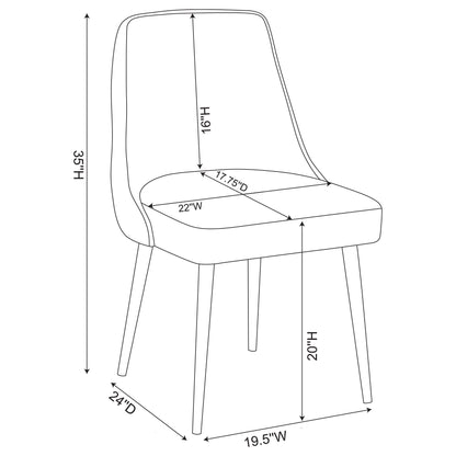 Cosmo Upholstered Dining Side Chair Light Grey (Set of 2)