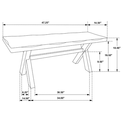 Alston Wood Dining Bench Knotty Nutmeg