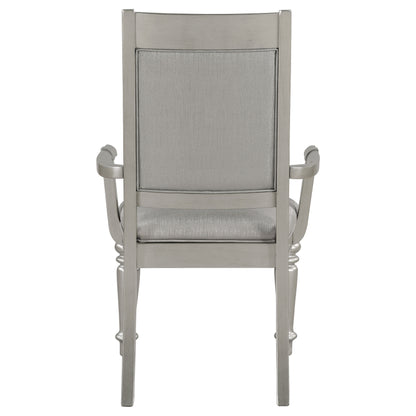 Bling Game Dining Arm Chair Metallic Platinum (Set of 2)