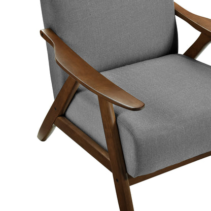 Homelegance Kalmar Accent Chair in Textured Gray Fabric with Walnut Finish 1077GY-1