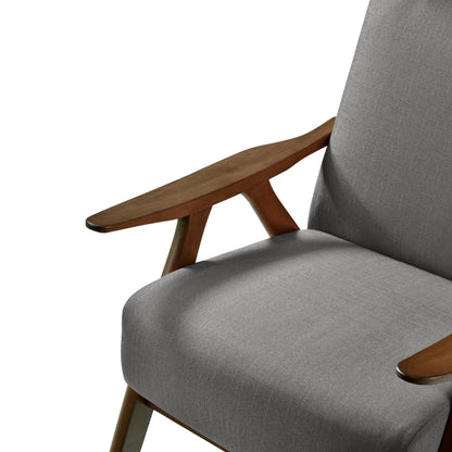 Homelegance Kalmar Accent Chair in Textured Gray Fabric with Walnut Finish 1077GY-1
