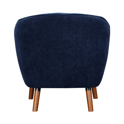 Homelegance Cutler Accent Chair in Textured Blue Fabric with Solid Wood Legs 1081BU-1