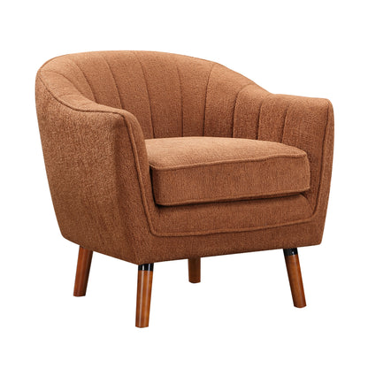 Homelegance Cutler Accent Chair in Rust Textured Fabric with Solid Wood Legs 1081RU-1