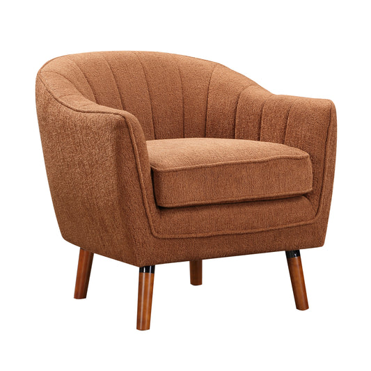 Homelegance Cutler Accent Chair in Rust Textured Fabric with Solid Wood Legs 1081RU-1
