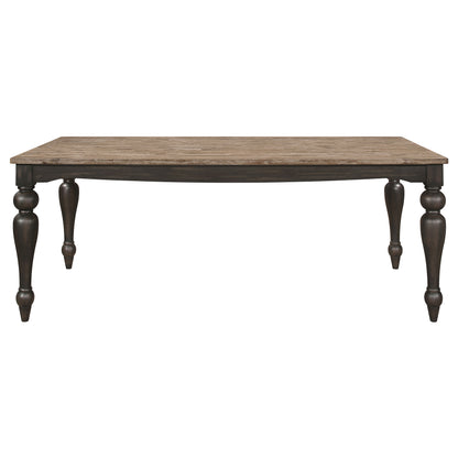 Bridget Rectangular 79-inch Dining Table Brown Brushed