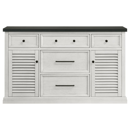 Aventine 5-drawer Sideboard Buffet Cabinet Vintage White