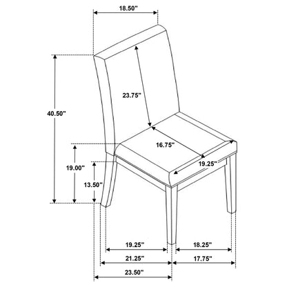 Hathaway Upholstered Dining Side Chair Cream (Set of 2)
