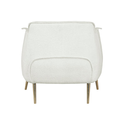Homelegance Rachael Accent Chair in White Boucle with Gold Metal Legs 1085F1S