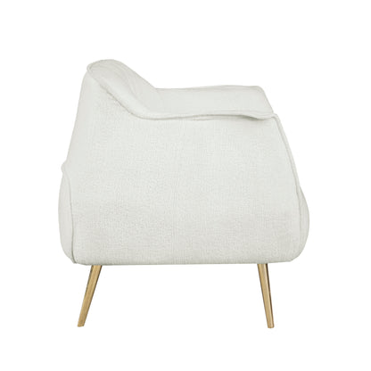 Homelegance Rachael Accent Chair in White Boucle with Gold Metal Legs 1085F1S