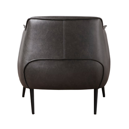 Homelegance Rachael Accent Chair in Brown Faux Leather with Metal Legs 1085F2S