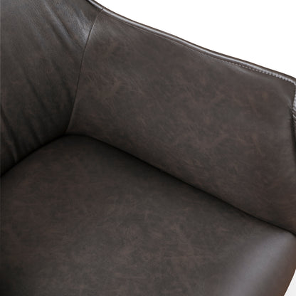 Homelegance Rachael Accent Chair in Brown Faux Leather with Metal Legs 1085F2S