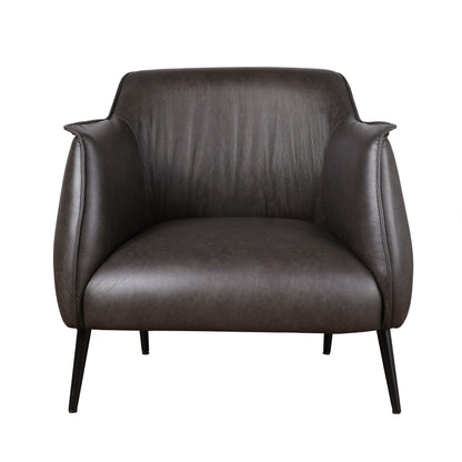 Homelegance Rachael Accent Chair in Brown Faux Leather with Metal Legs 1085F2S