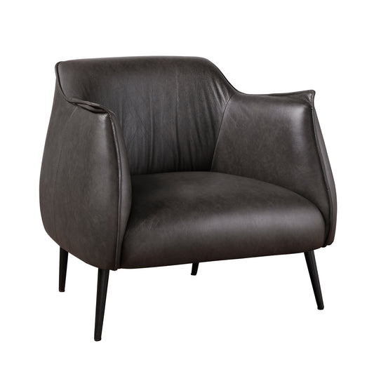 Homelegance Rachael Accent Chair in Brown Faux Leather with Metal Legs 1085F2S