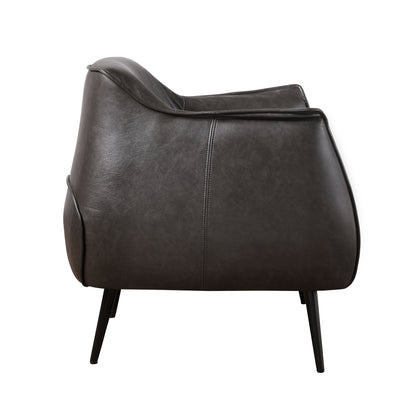 Homelegance Rachael Accent Chair in Brown Faux Leather with Metal Legs 1085F2S