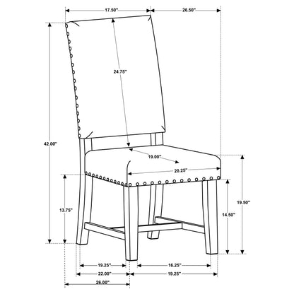 Twain Upholstered Dining Side Chair Warm Grey (Set of 2)
