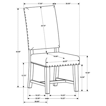 Twain Upholstered Dining Side Chair Beige (Set of 2)