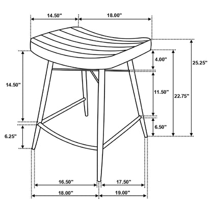 Bayu Leather Upholstered Counter Stool Espresso (Set of 2)