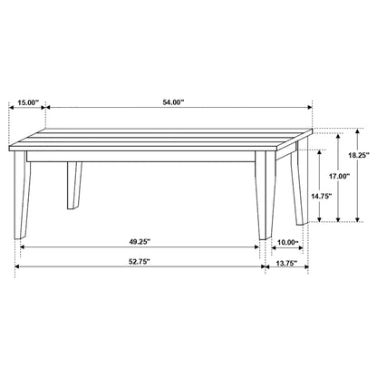 Kingman Wood Dining Bench Distressed White