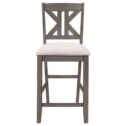 Athens Wood Counter Chair with Cushion Barn Grey (Set of 2)
