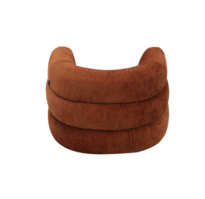 Divani Casa Shay Modern Burnt Orange Fabric Accent Chair Ottoman