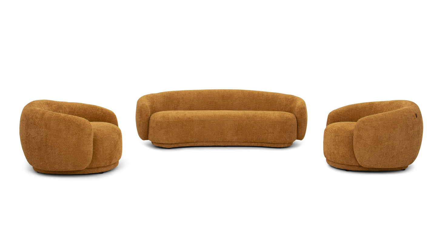 Divani Casa Andrew Modern Orange Fabric Sofa Set