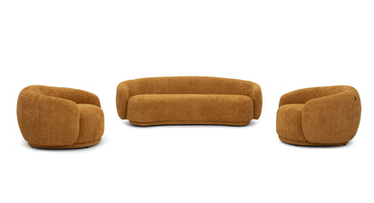 Divani Casa Andrew Modern Orange Fabric Sofa Set
