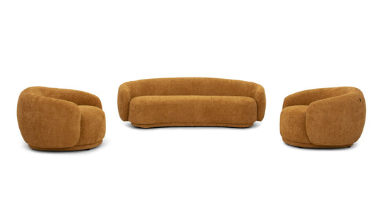 Divani Casa Andrew Modern Orange Fabric Sofa Set