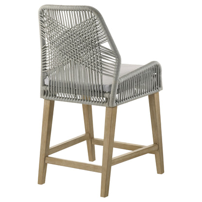 Nakia Woven Rope Counter Chair with Cushion Grey (Set of 2)