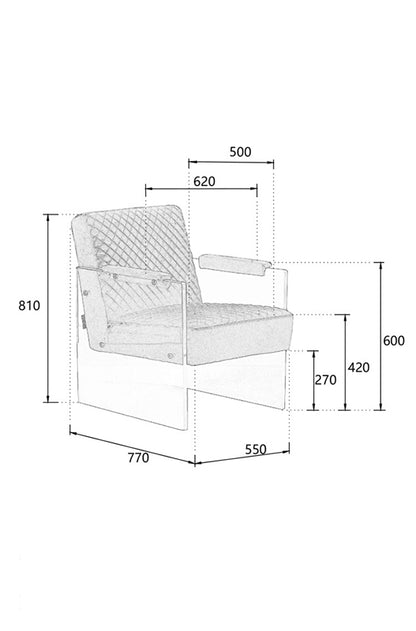 Divani Casa Edmond Modern Blue Velvet and Acrylic Lounge Chair