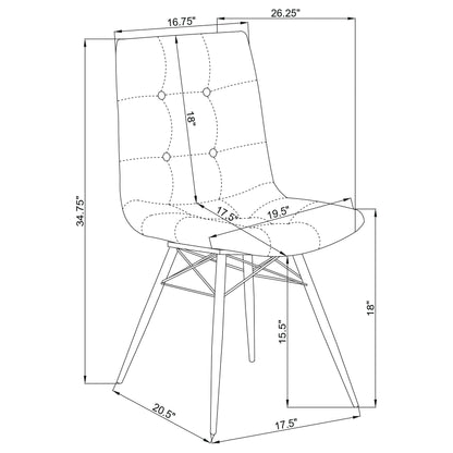 Aiken Upholstered Dining Side Chair Charcoal (Set of 4)