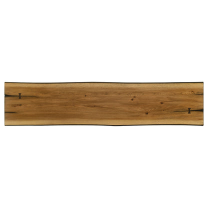 Bexley Wood Dining Bench Natural Honey and Smokey Black