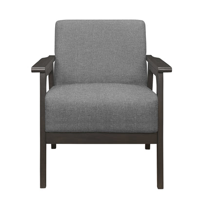 Homelegance Ocala Accent Chair in Textured Gray Fabric with Antique Gray Finish 1103GY-1