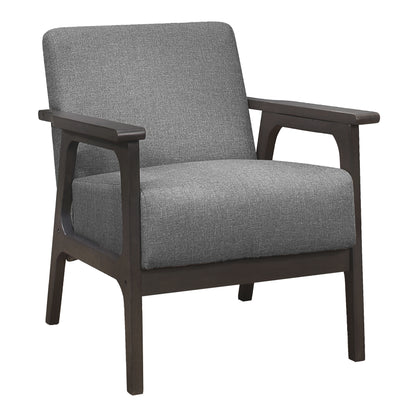 Homelegance Ocala Accent Chair in Textured Gray Fabric with Antique Gray Finish 1103GY-1