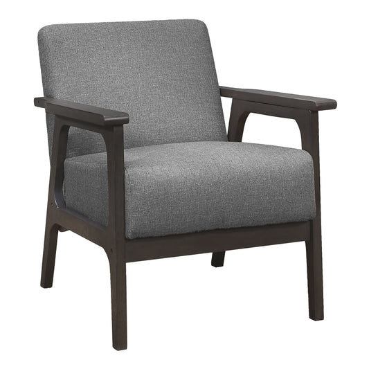 Homelegance Ocala Accent Chair in Textured Gray Fabric with Antique Gray Finish 1103GY-1