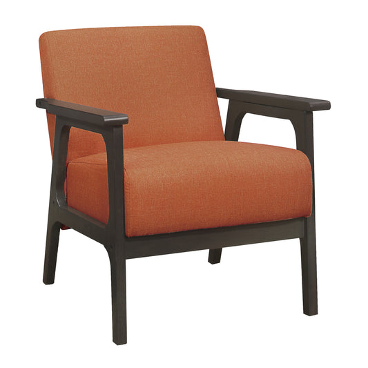 Homelegance Ocala Accent Chair in Textured Orange Fabric with Antique Gray Finish 1103RN-1