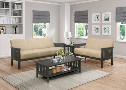Homelegance Lewiston Loveseat in Light Brown Textured Fabric 1104BR-2