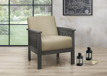 Homelegance Lewiston Accent Chair in Light Brown Textured Fabric 1104BR-1