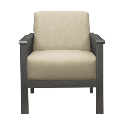 Homelegance Lewiston Accent Chair in Light Brown Textured Fabric 1104BR-1