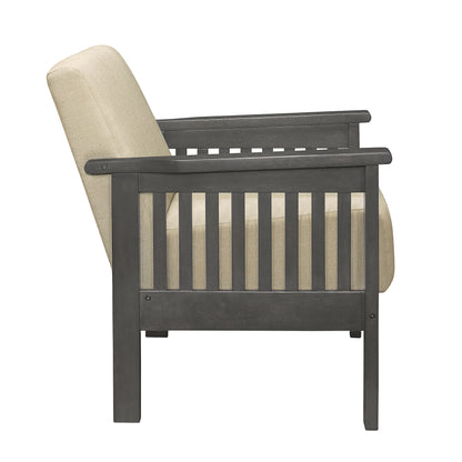 Homelegance Lewiston Accent Chair in Light Brown Textured Fabric 1104BR-1