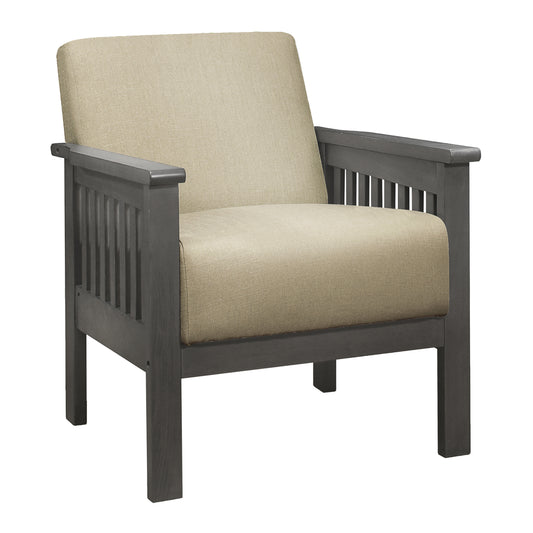 Homelegance Lewiston Accent Chair in Light Brown Textured Fabric 1104BR-1