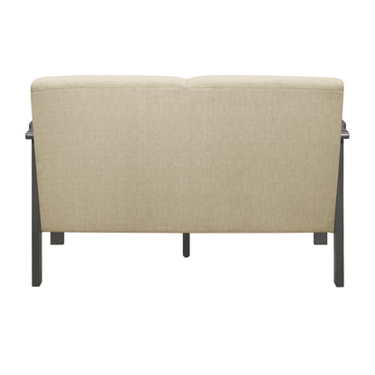Homelegance Lewiston Loveseat in Light Brown Textured Fabric 1104BR-2