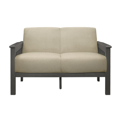 Homelegance Lewiston Loveseat in Light Brown Textured Fabric 1104BR-2