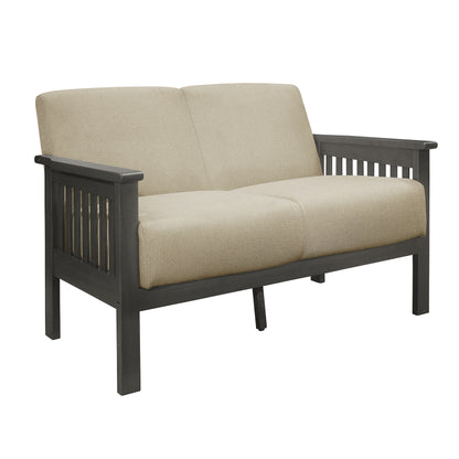Homelegance Lewiston Loveseat in Light Brown Textured Fabric 1104BR-2
