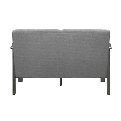 Homelegance Lewiston Loveseat in Textured Gray Fabric 1104GY-2