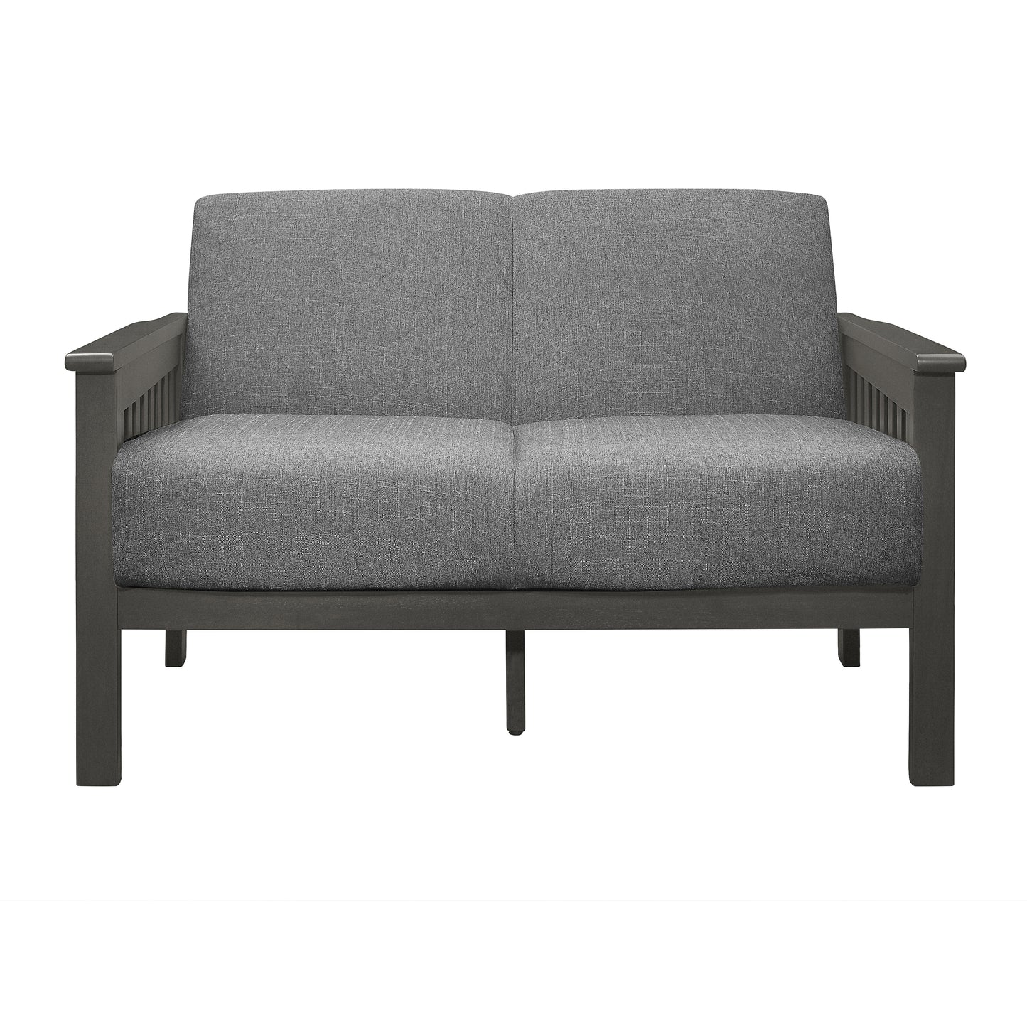 Homelegance Lewiston Loveseat in Textured Gray Fabric 1104GY-2